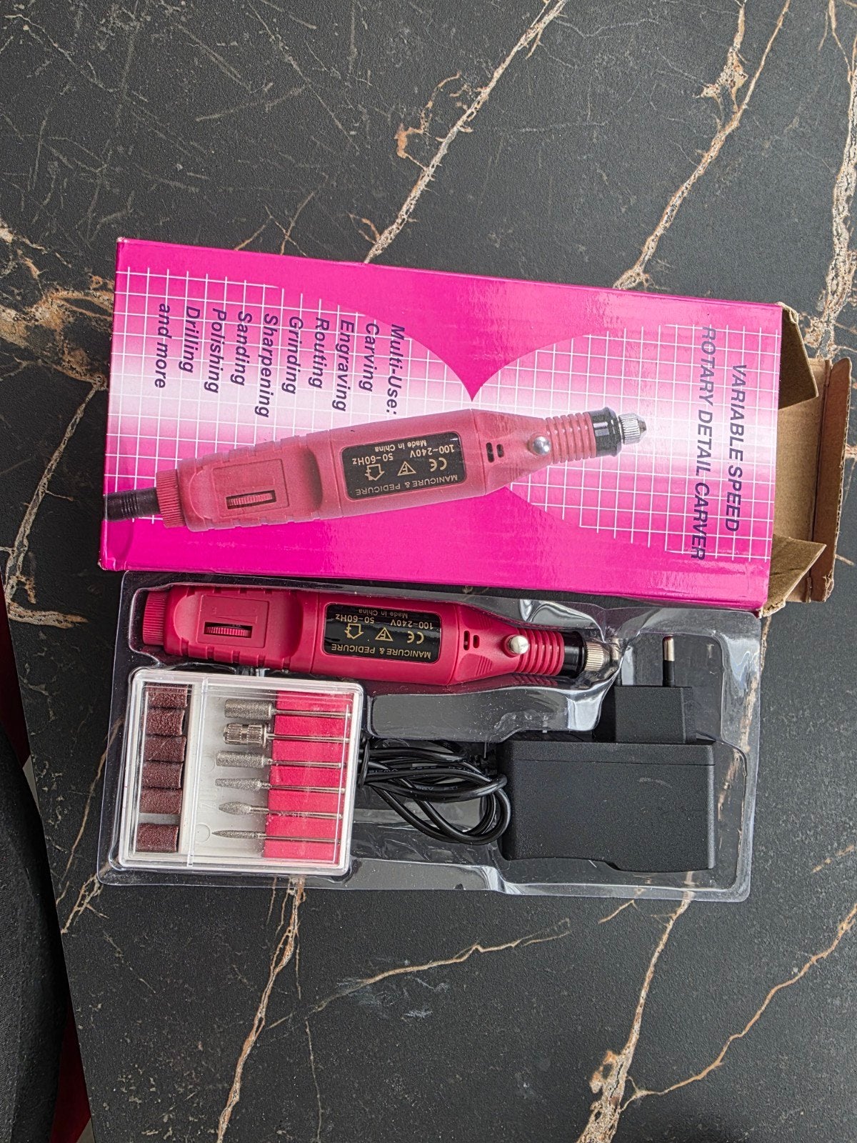 Elektrische manicure-, pedicure- en graveerset, Ophalen of Verzenden, Zo goed als nieuw, Hand- en Voetverzorging
