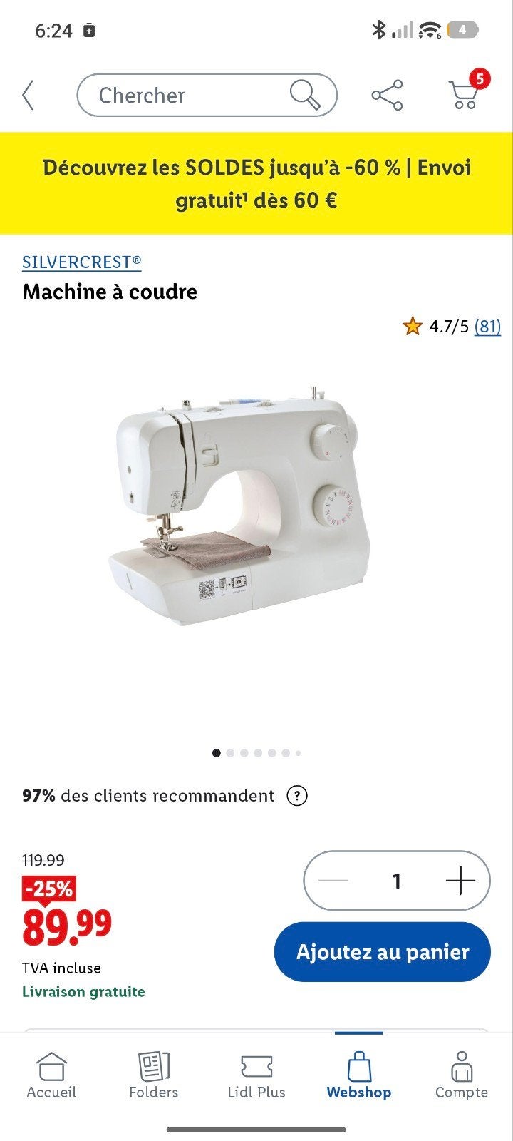 Machine à coudre, Enlèvement, Machine à coudre