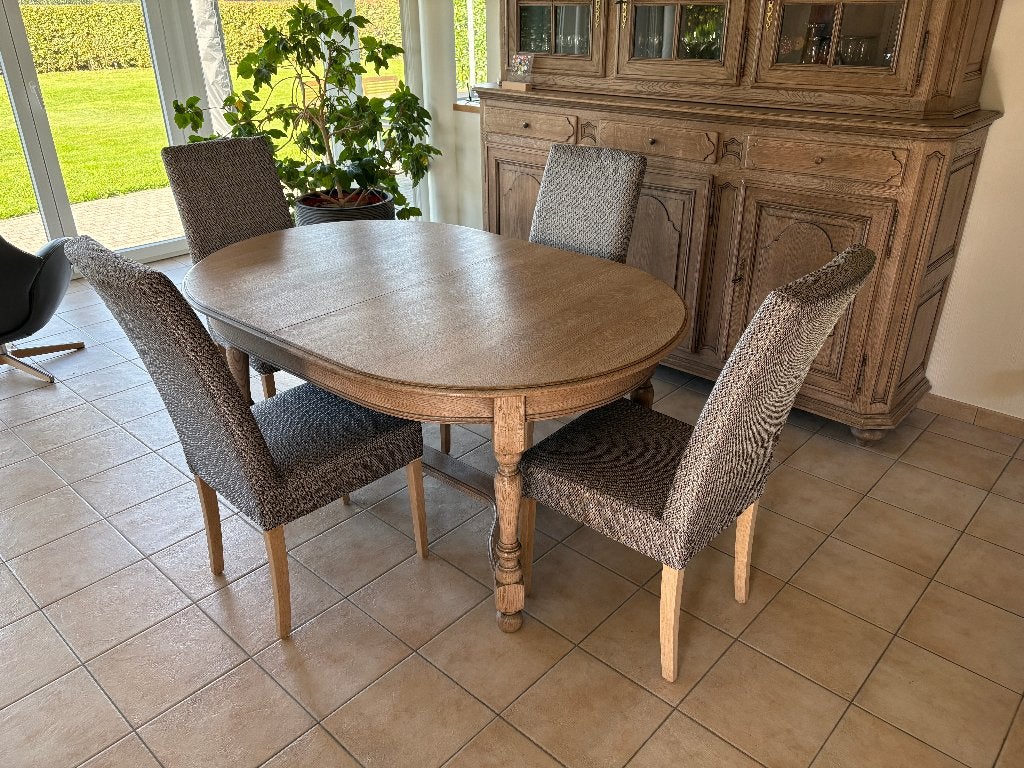 Table chêne et 4 chaises de salle à manger, Maison & Meubles, Table : Classique     Chaise : Moderne, 150 à 200 cm, Cinq personnes ou plus