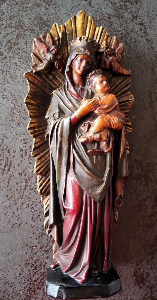 Beeld Onze-Lieve-Vrouw van de Altijddurende Bijstand in hars, Verzamelen, Ophalen of Verzenden, Gebruikt, Beeld(je), Christendom | Katholiek