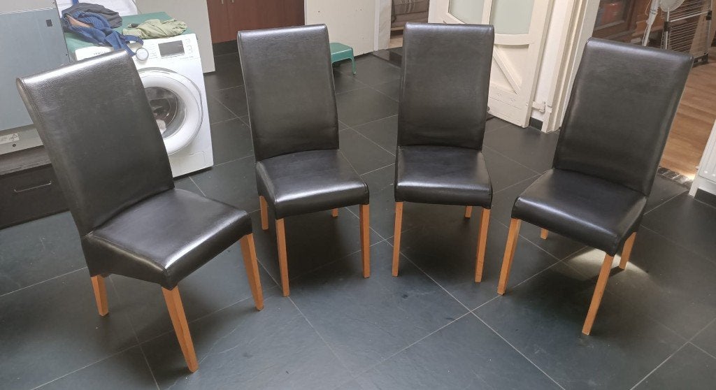 4 x chaise de salle à manger chaises de salon  €19, -, Maison & Meubles, Chaises, Utilisé, Quatre, Noir, Enlèvement