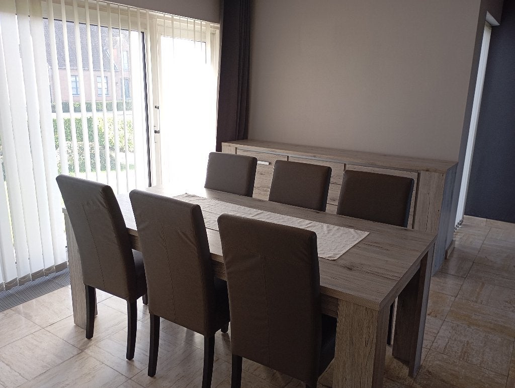 Tafel en 6 stoelen, Huis en Inrichting, Tafels | Eettafels, Ophalen, Gebruikt, Vijf personen of meer, Rechthoekig