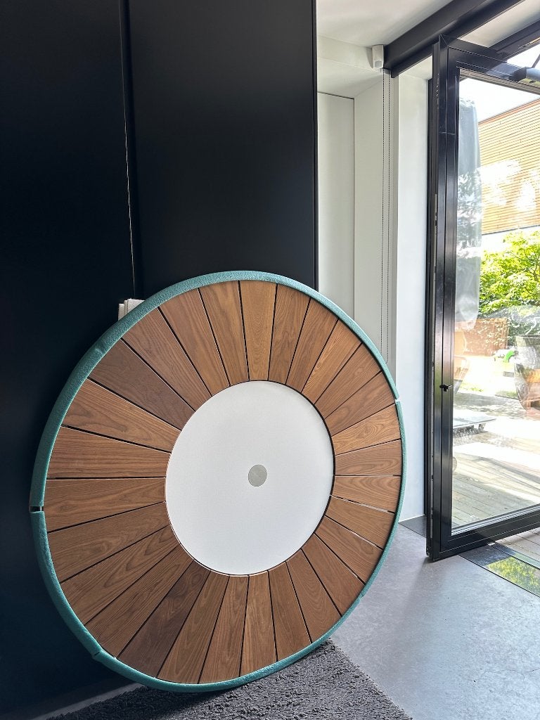 Extremis Pantagruel of Hopper tafel + Inumbra parasol SALE, Tuin en Terras, Tuintafels, Ophalen, Zo goed als nieuw, Rond, Aluminium