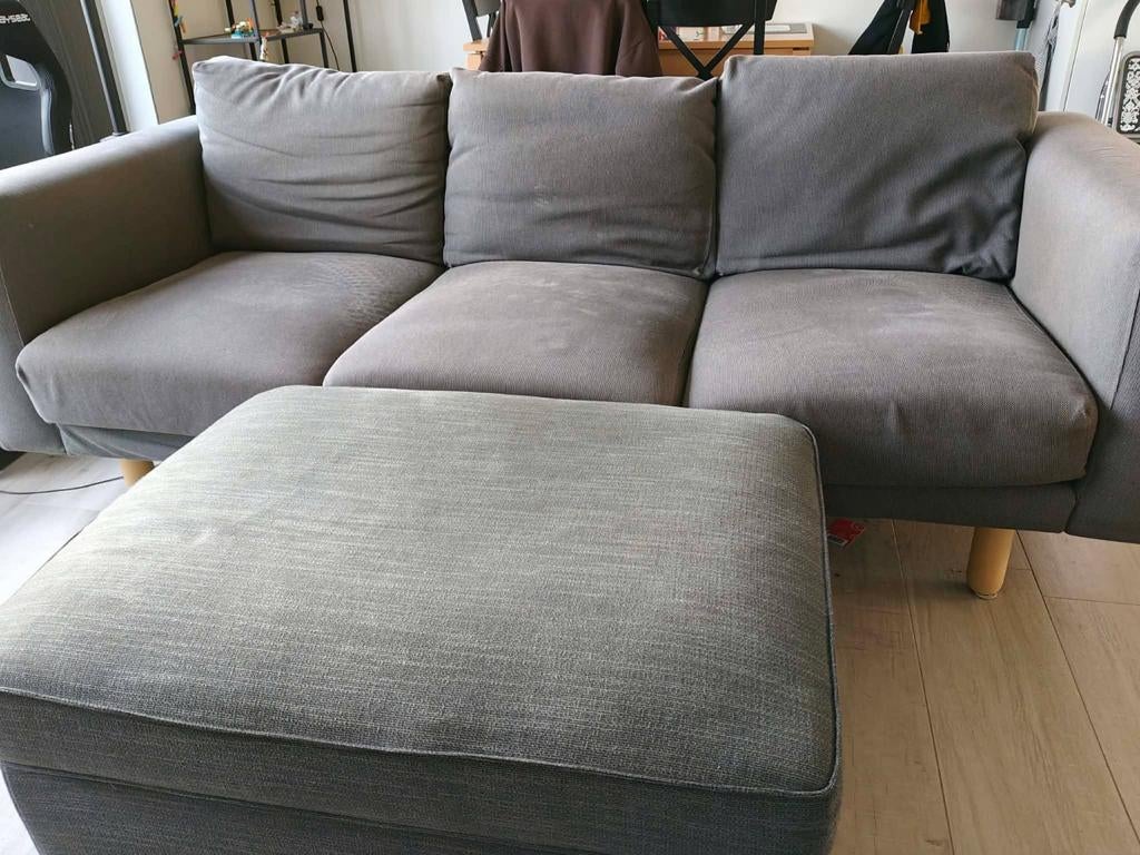IKEA Norsborg 3-zit zetel + poef Kivik, Huis en Inrichting, Ophalen, Zo goed als nieuw, Stof