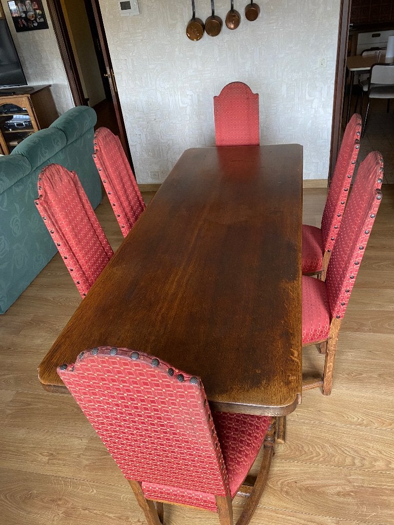 Table de salle à manger avec 6 chaises, Maison & Meubles, Salles à manger complètes, Enlèvement, 4 à 6 chaises