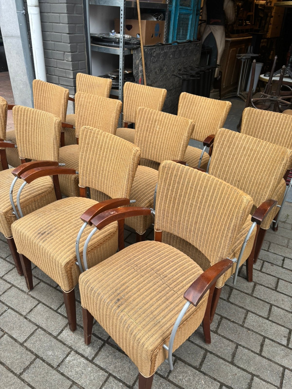 Chaises de terrasse, Enlèvement, Utilisé, Rotin, Empilable