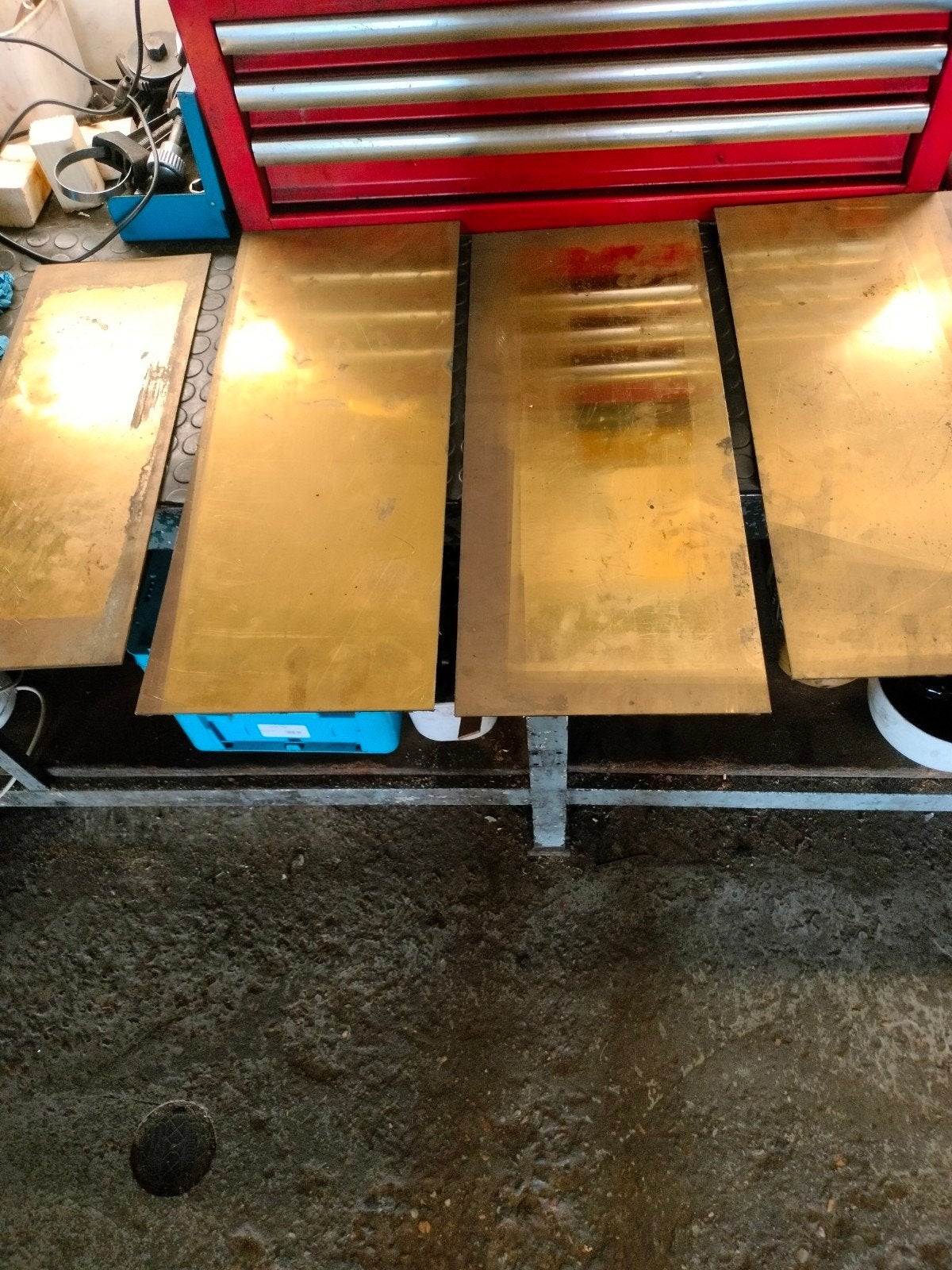 Messing platen, Doe-het-zelf en Bouw, Metalen, Ophalen, Zo goed als nieuw