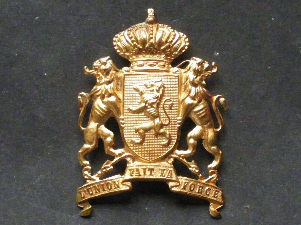 Plaque à tigettes pour casque colonial Congo belge, Verzenden, Landmacht, Embleem of Badge