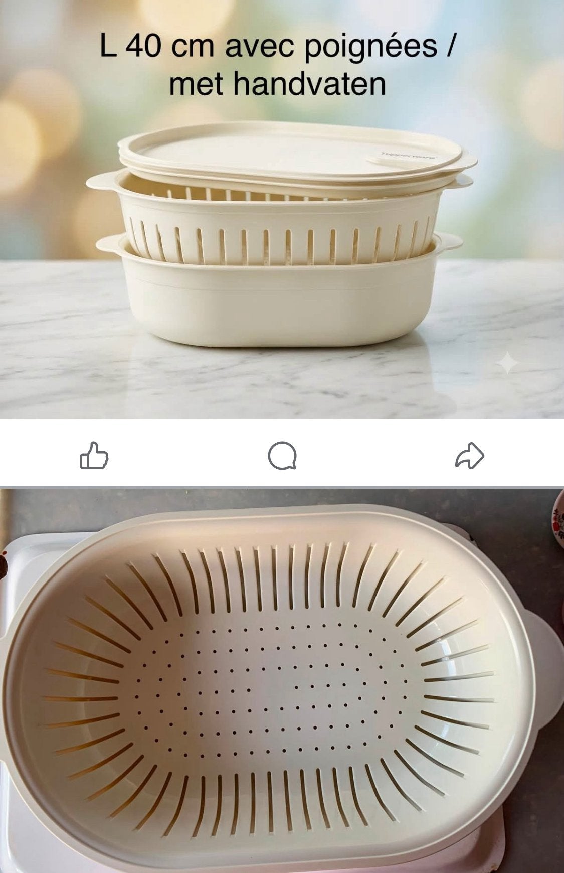 Grande passoire égouttoir Tupperware, Maison & Meubles, Cuisine| Tupperware, Enlèvement, Comme neuf