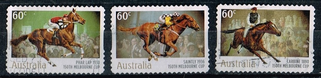 Postzegels uit Australie - K 6116 - paardenrennen, Postzegels en Munten, Postzegels | Oceanië, Verzenden, Gestempeld