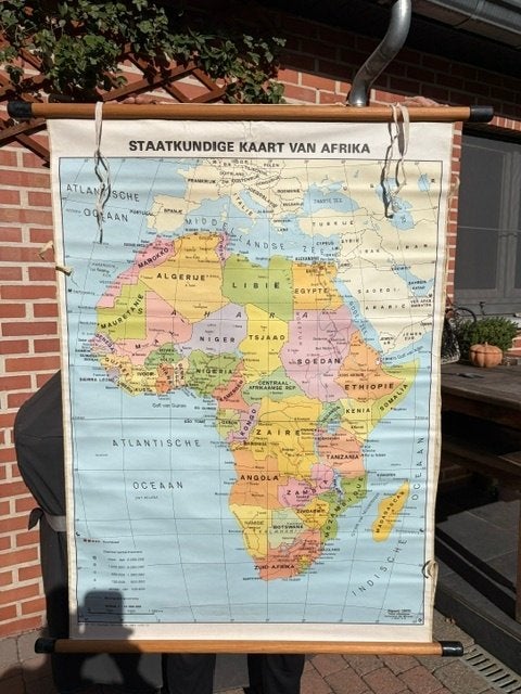 OUDE SCHOOLKAARTEN, Livres, Enlèvement ou Envoi, Utilisé, Carte géographique, Monde
