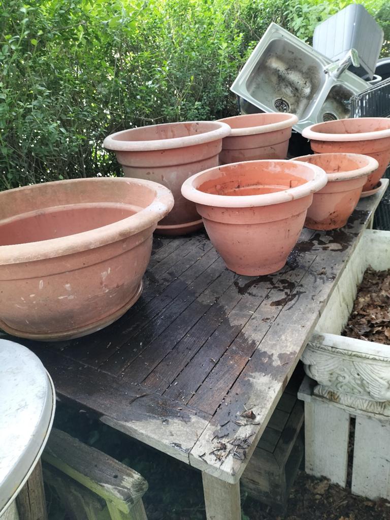 Terracotta bloempotten set, Ophalen, Kunststof, Tuin