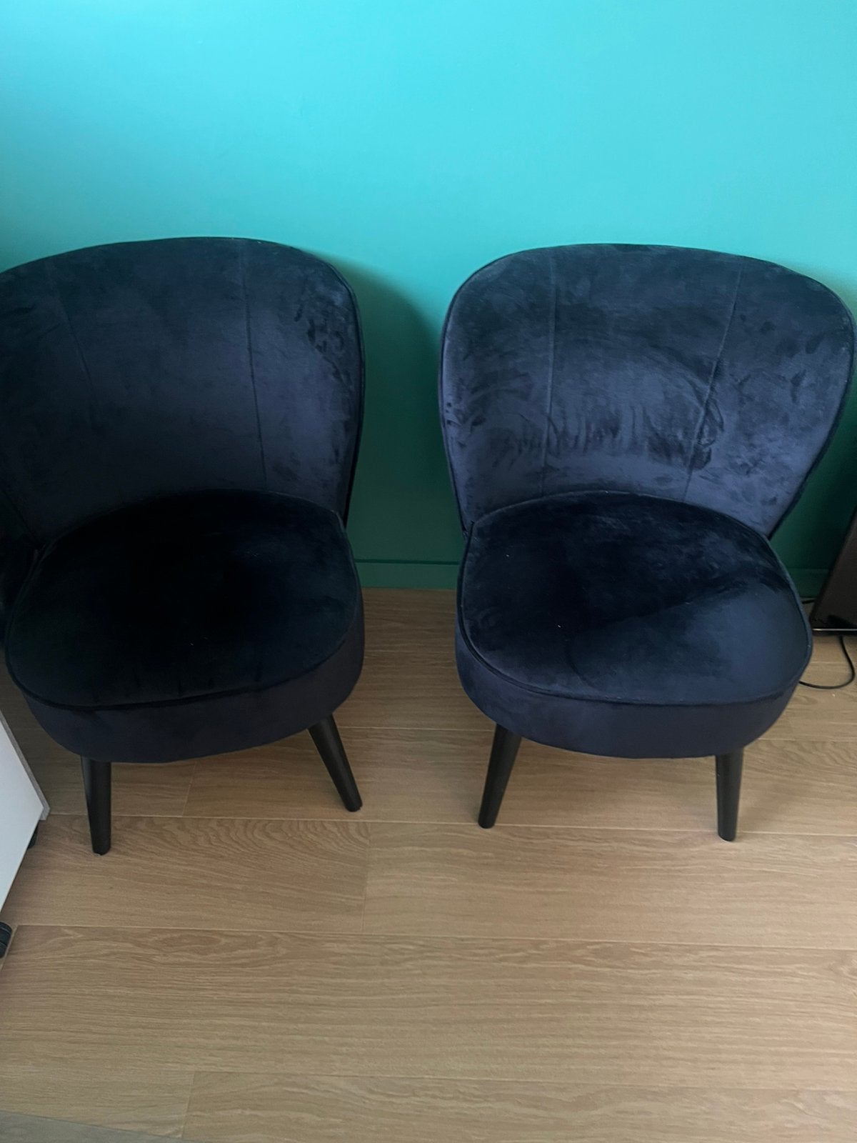 2 fauteuils - zwart velours, Enlèvement, Comme neuf