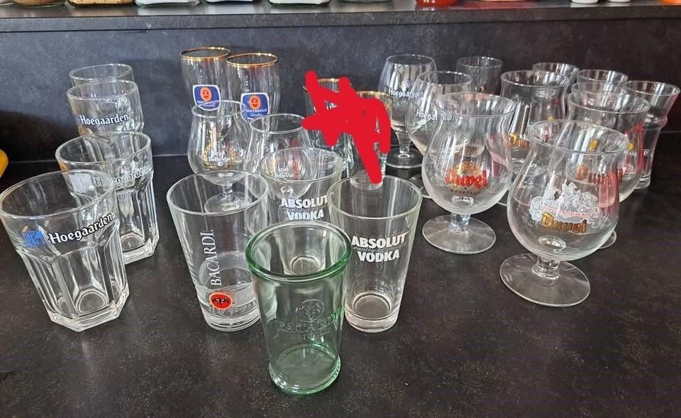 Diverse bier-, en alcohol glazen, Verzamelen, Ophalen, Zo goed als nieuw, Bierglas
