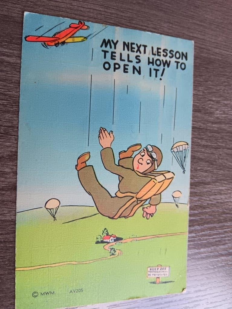 us ww2 postcard comic 1943, Ophalen of Verzenden