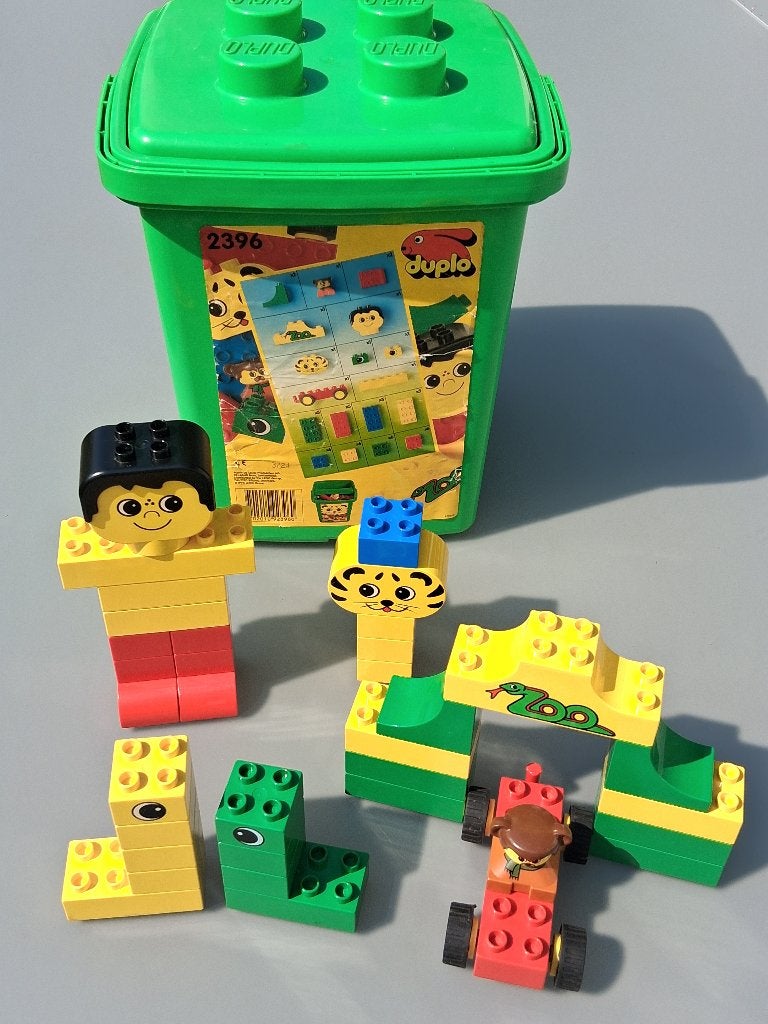 Vintage Lego Duplo 2396 Basic emmer Zoo, compleet, Gebruikt, Inclusief instructies, Overige thema's, Ophalen of Verzenden