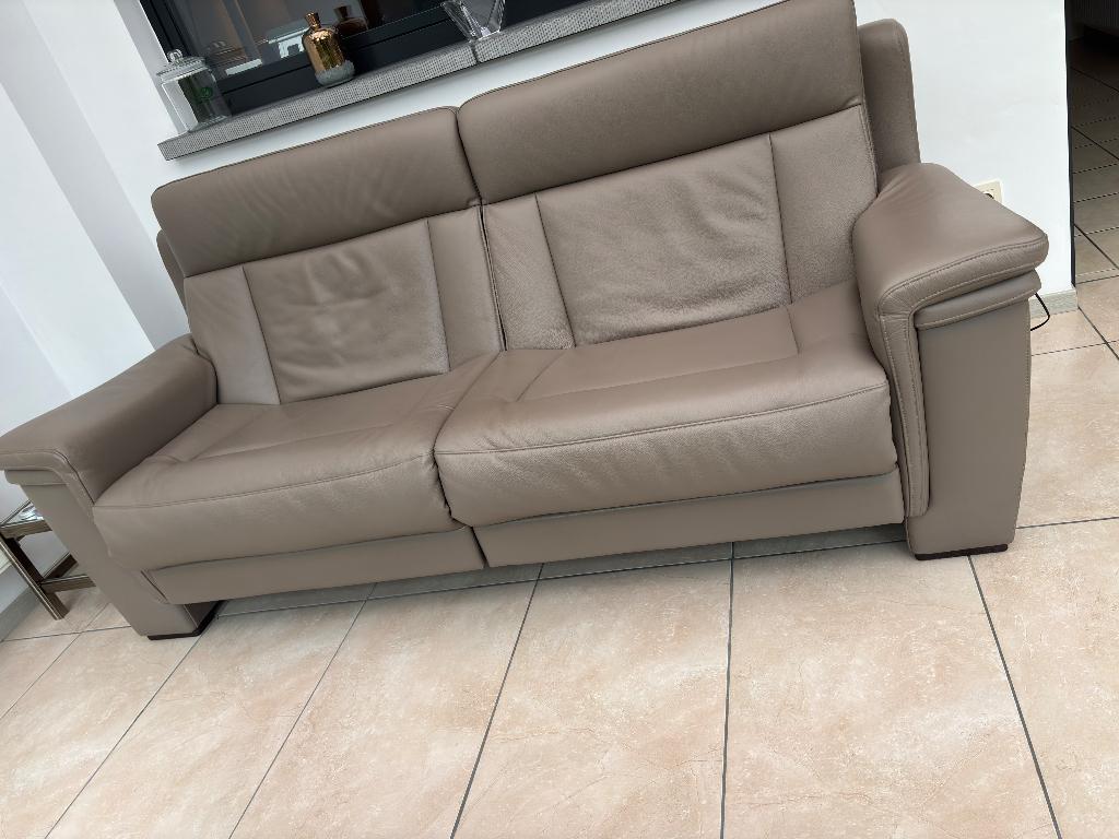 2-zit met 2 elektrische relaxen, Ophalen, 100 tot 125 cm, Tweepersoons, Leer