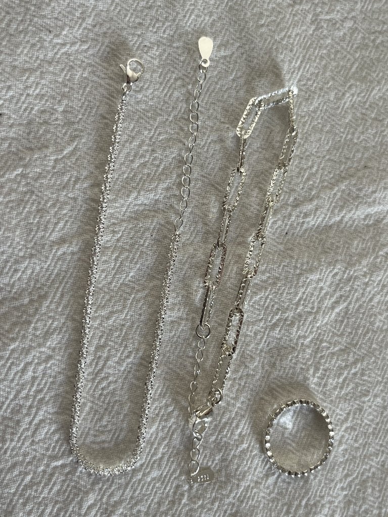 Parure de bijoux 3 pièces en argent, Bijoux, Sacs & Beauté, Colliers, Enlèvement ou Envoi, Neuf, Argent