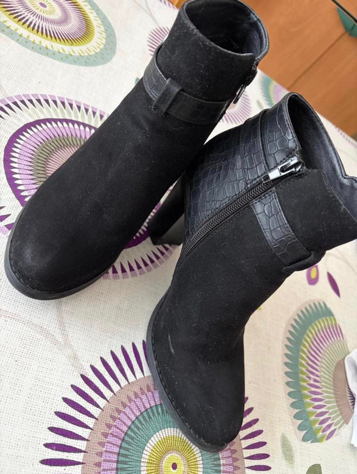 Bottines noires bimatière   Closer by Chaussea  38, Vêtements | Femmes, Enlèvement ou Envoi, Comme neuf, Noir