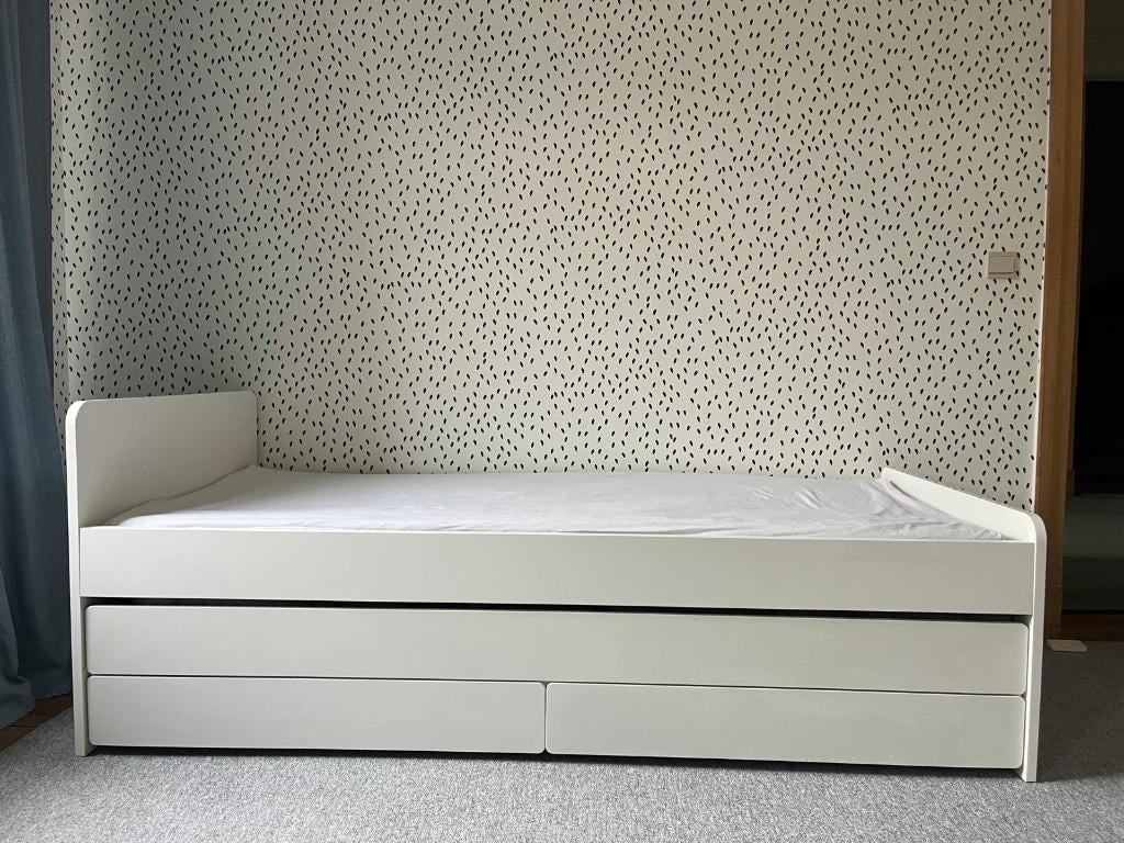 Lit Ikea Slakt blanc, Ophalen, Gebruikt, 90 cm, Eenpersoons