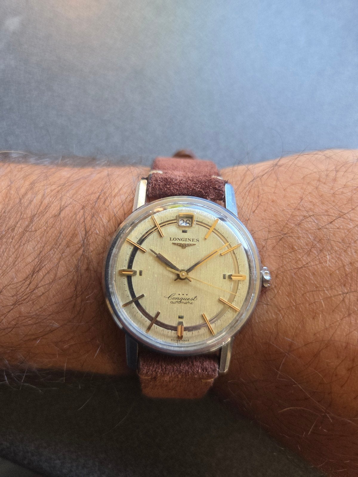 Montre Vintage Longines Conquest Automatic. Rèf. 9024 2, Enlèvement, Acier, Longines