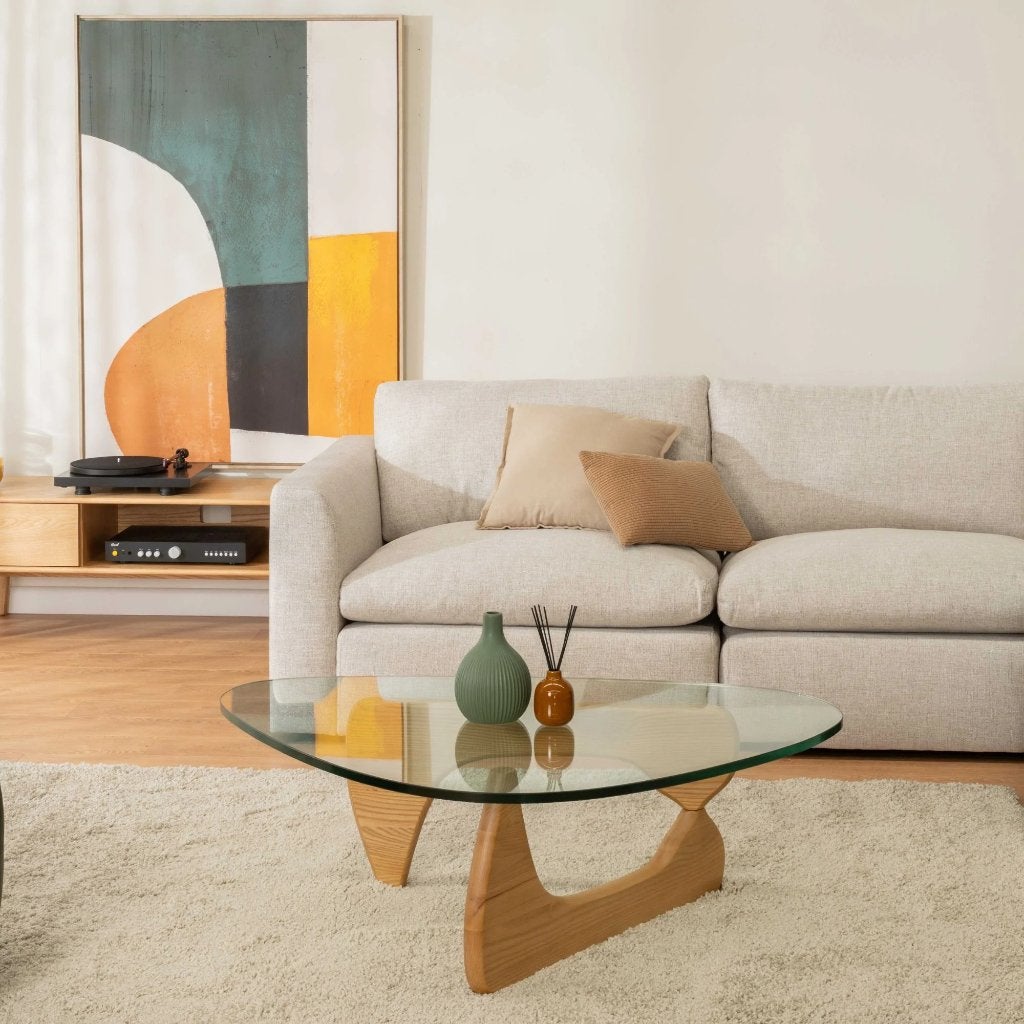 Vintage Salontafel stijl Isamu Noguchi – Salontafel, Huis en Inrichting, 50 tot 100 cm, Eikenhout, Nieuw, Vintage jaren 70