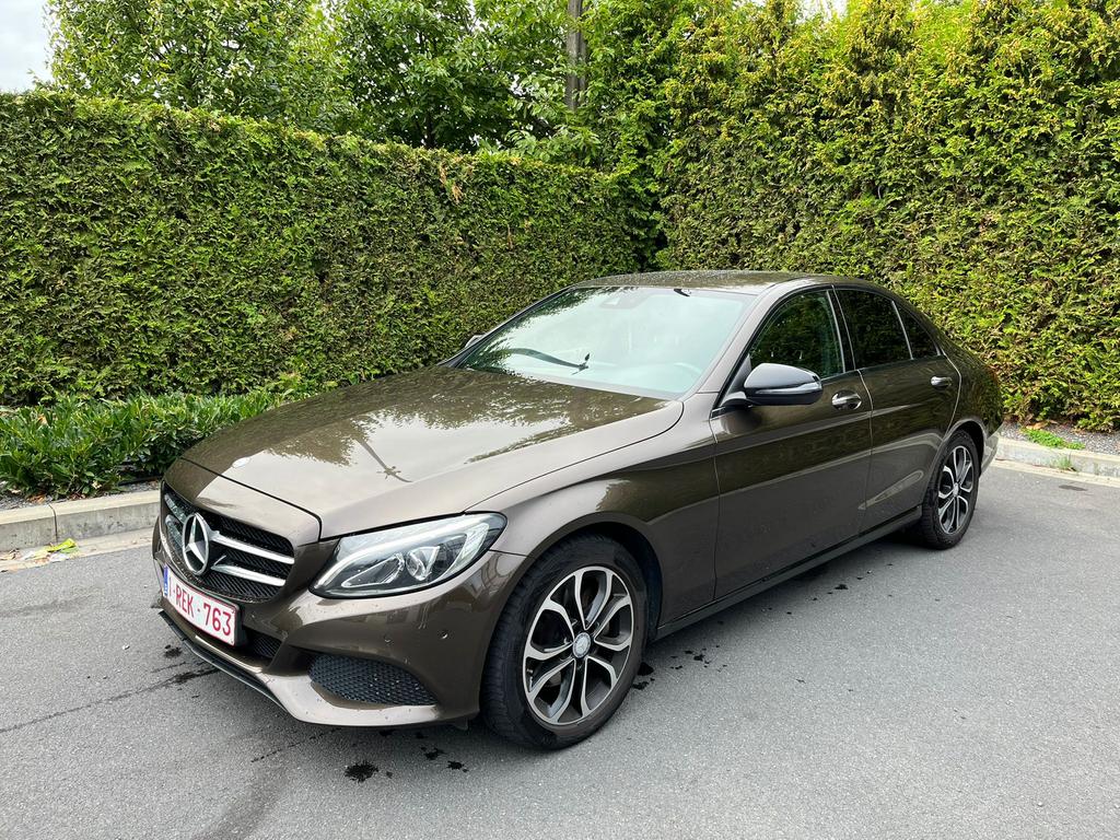 Mercedes C200 CDI 2016, Auto's, Automaat, Parkeersensor, Bruin, Leder en Stof