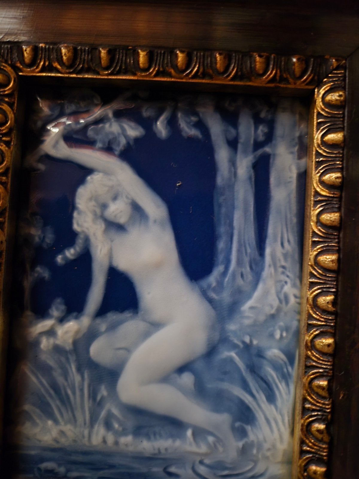 Limoges ;  Pate sur pate ; Etsy  .  blauw , wit, Enlèvement