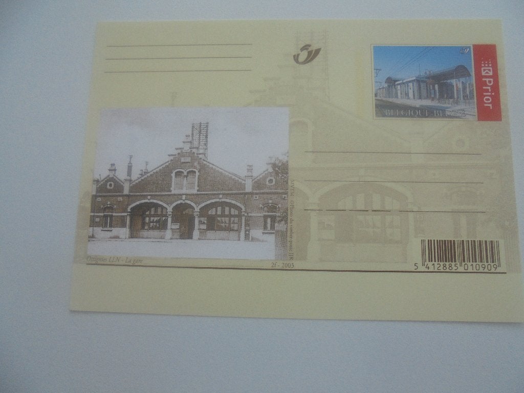 briefkaart-vroeger en nu postfris -ottignies -la gare, Envoi, Carte postale