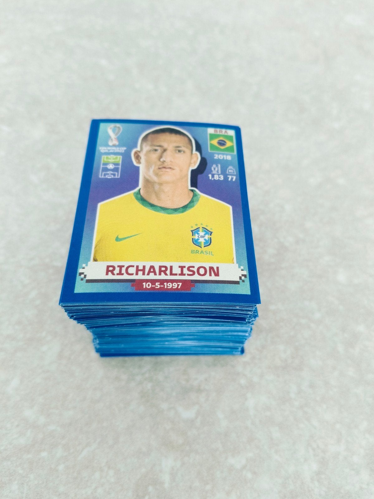 260 verschillende Panini stickers WK Qatar blauwe rand, Enlèvement ou Envoi
