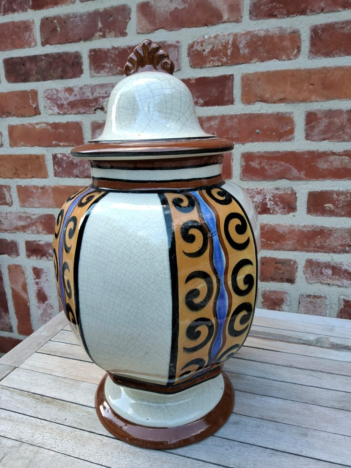 Vase et couvercle art déco AMC années 1920, Enlèvement ou Envoi