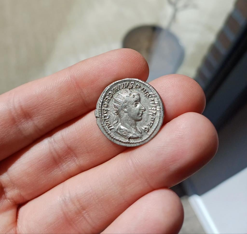 Prachtige Gordianus III Antoninianus. Incl houder, Ophalen of Verzenden