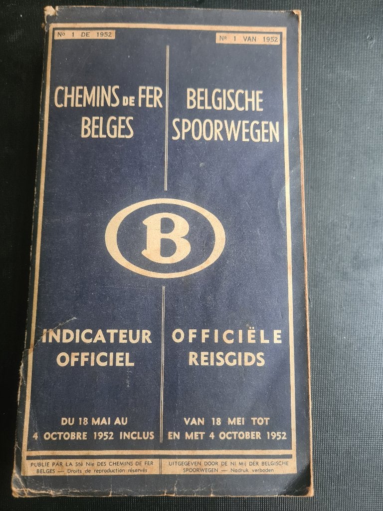 SNCB guide horaire 1952, Collections, Envoi, Utilisé, Train