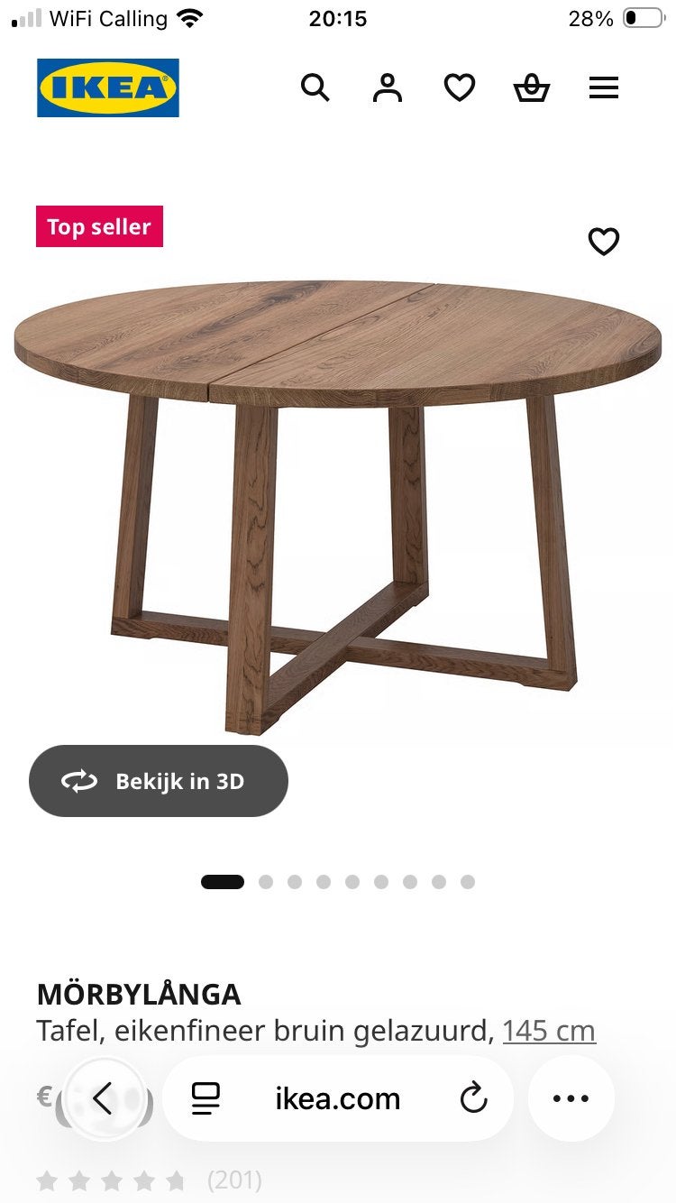 Houten ronde tafel diameter 145 cm, Ophalen, Zo goed als nieuw, Rond