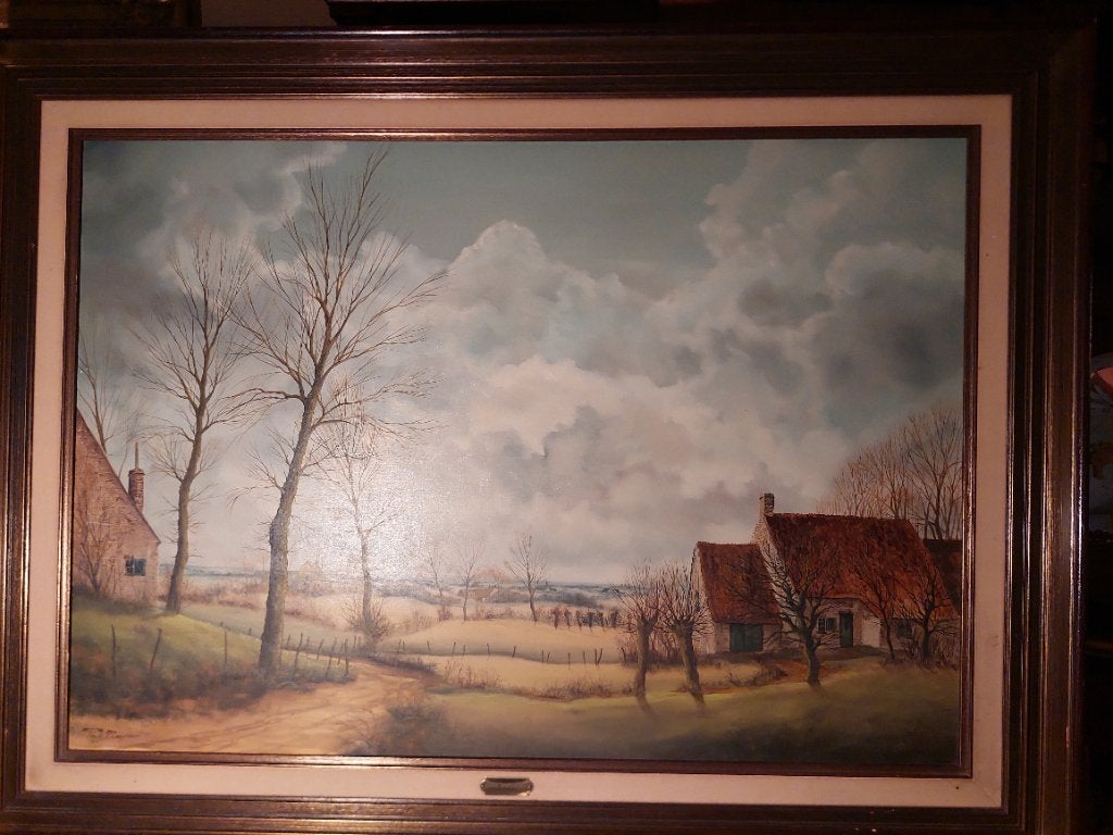 Landschap Schilderij, Ophalen, Doek, Gedateerd, Landschap