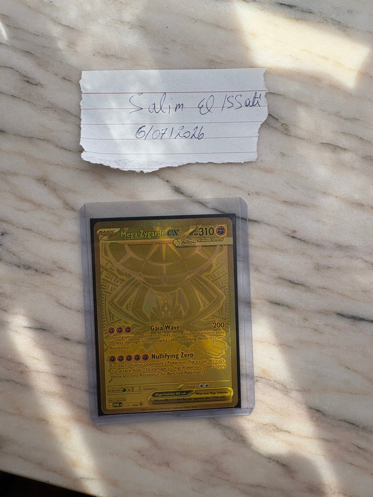 Pokemon Mega Zygarde ex (gold), Ophalen of Verzenden, Zo goed als nieuw, Booster