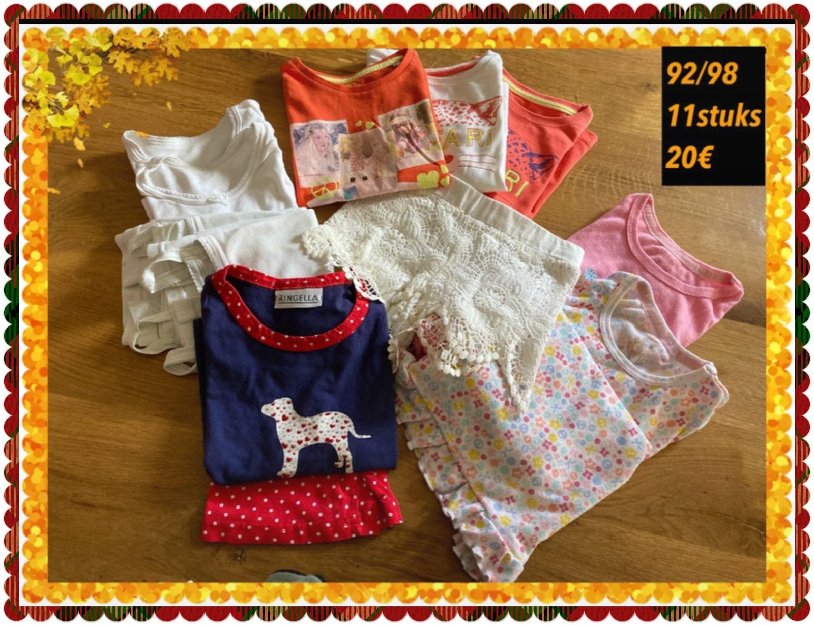 Kledingbundel zomer meisje 92/98, Kinderen en Baby's, Ophalen of Verzenden, Zo goed als nieuw, Meisje, Shirt of Longsleeve