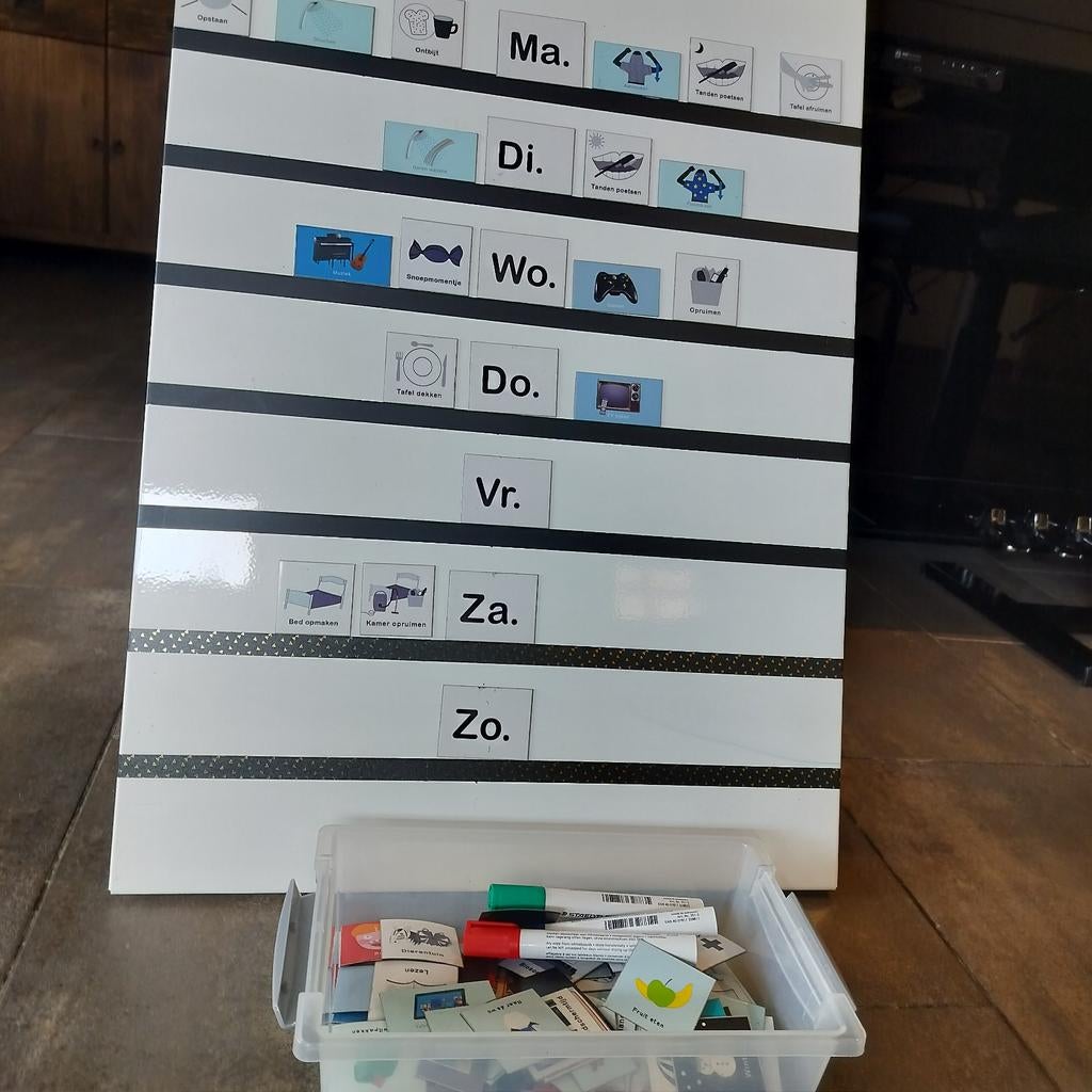 Planbord voor jonge kinderen., Ophalen