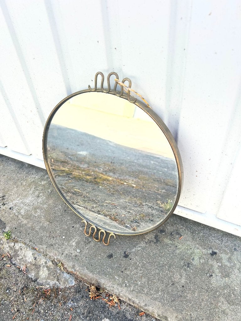 Petit miroir vintage 25 cm, Enlèvement, Rond, Moins de 50 cm, Moins de 100 cm