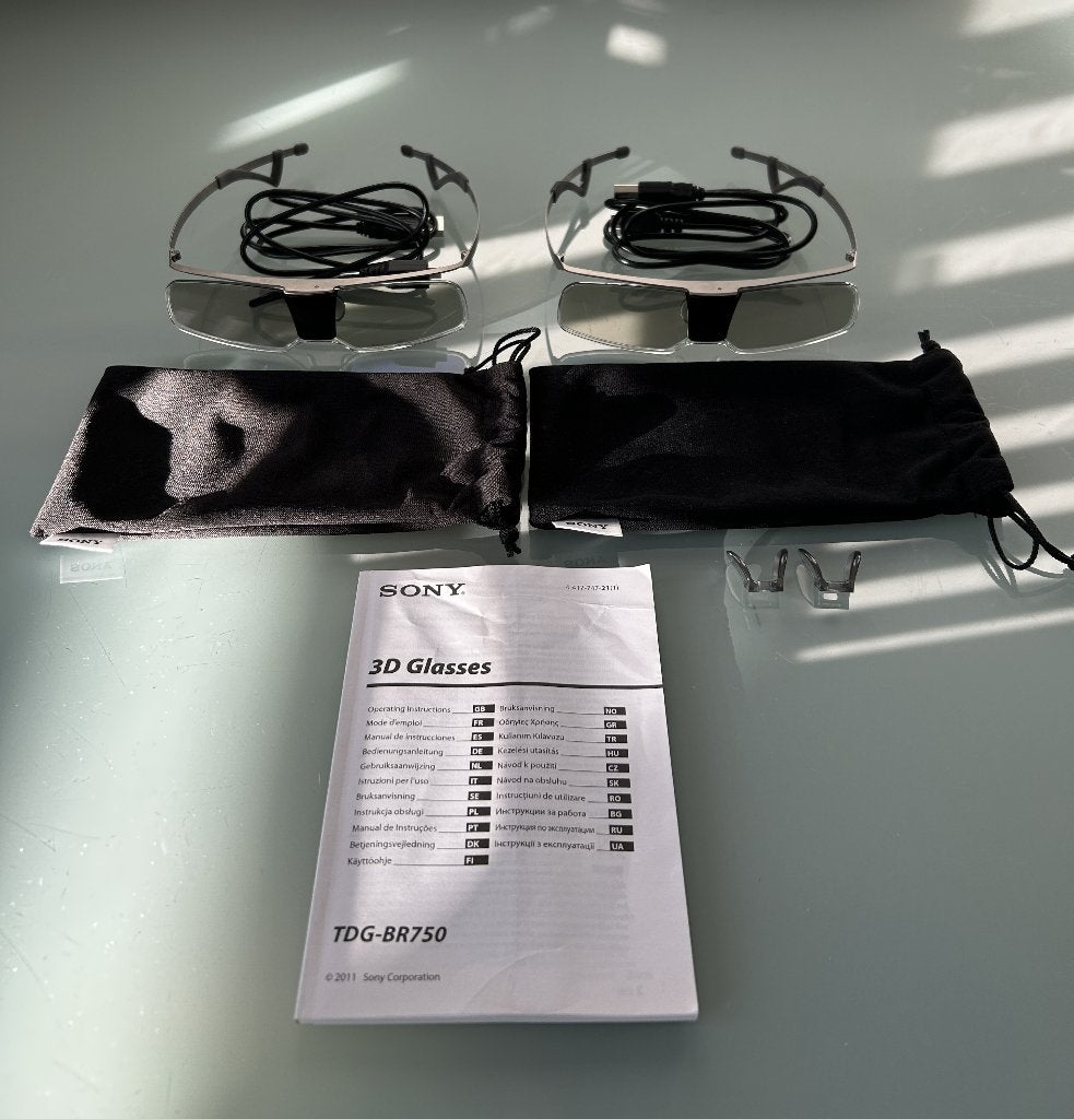 2 paires de lunettes 3D Sony TDG-BR750, Enlèvement ou Envoi, Comme neuf