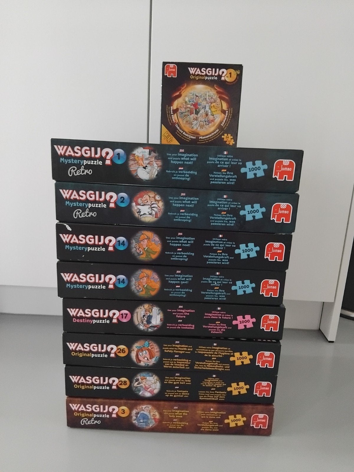 Tal van wasgij puzzels, Envoi
