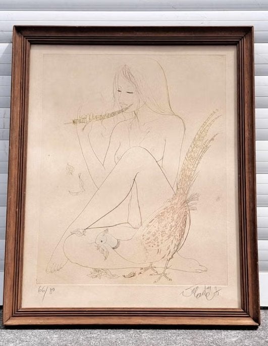 eau forte jeune fille signe jean baptiste valadie, Antiquités & Art, Enlèvement ou Envoi