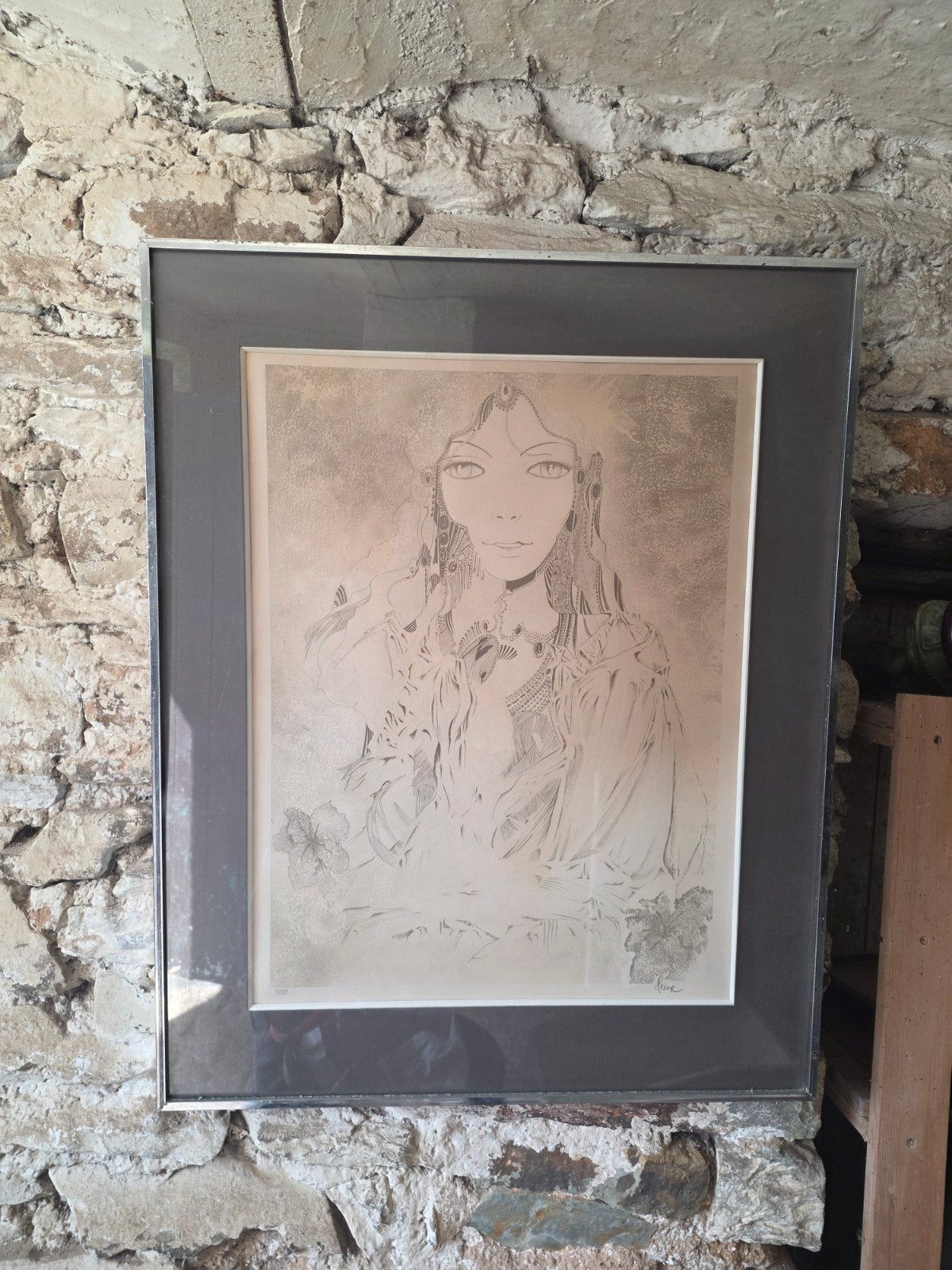 Lithographie de Jean Heine (L'Énigme, 1979), Avec certificat d'authenticité, Enlèvement, Lithographie