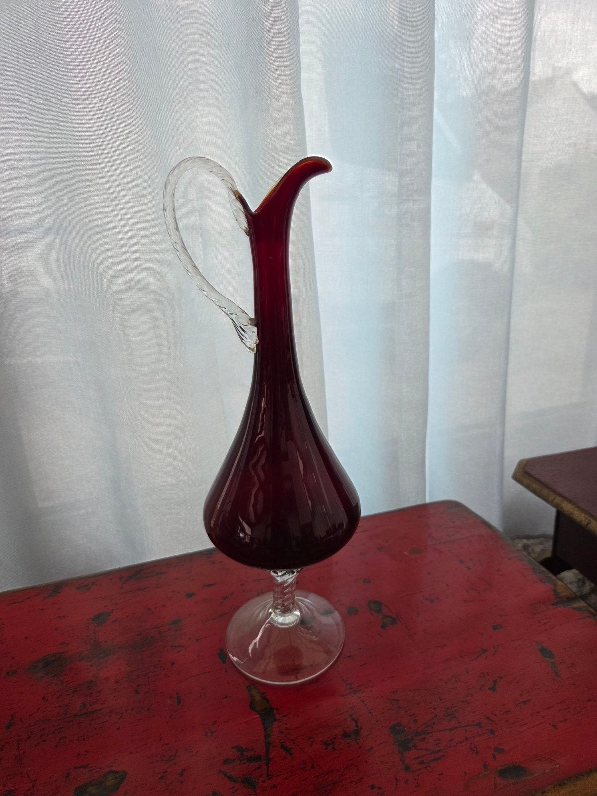 Élégante carafe ou aiguière vintage. Murano. Années 50-60, Antiquités & Art, Enlèvement ou Envoi