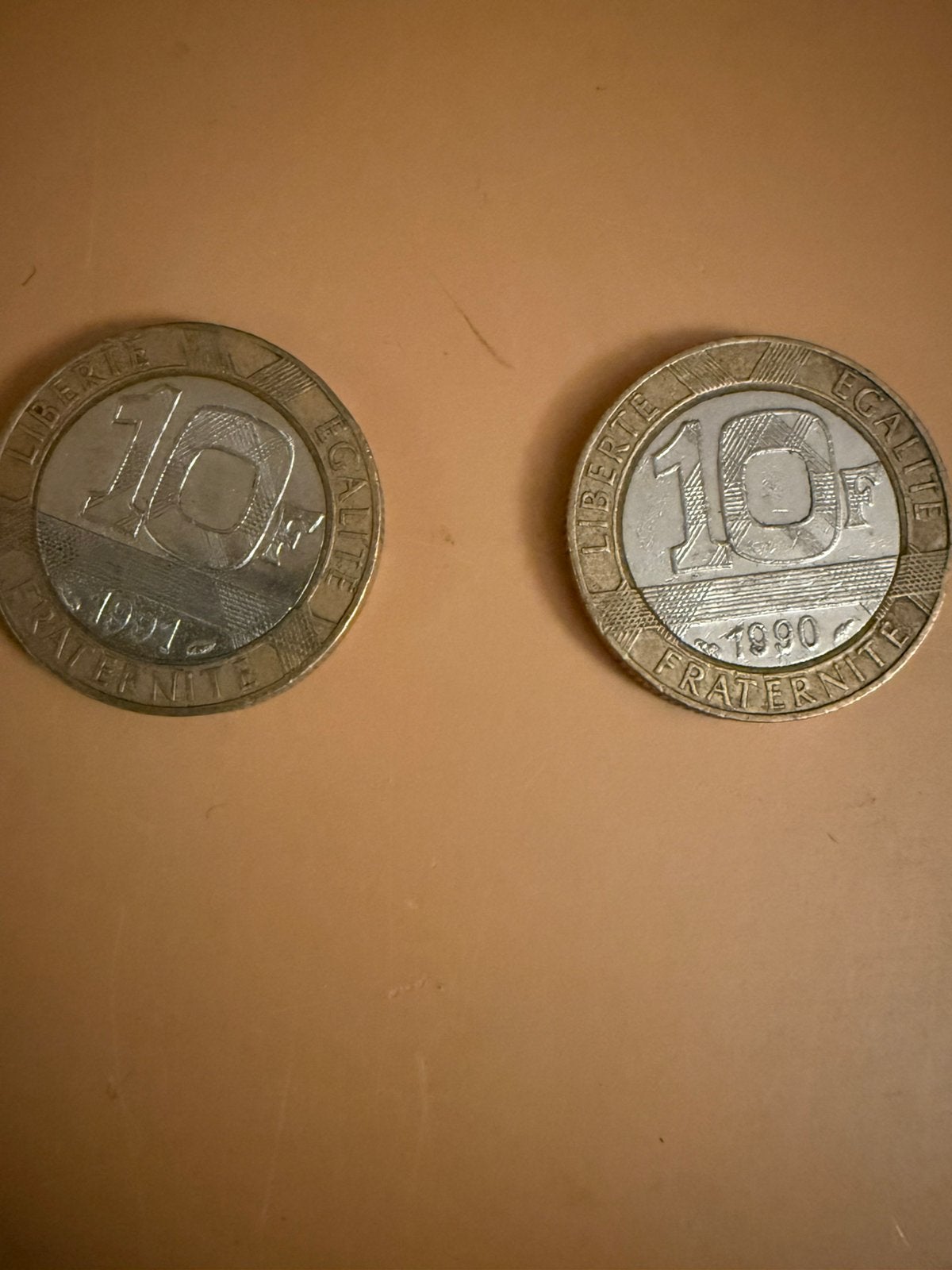 10 Franse Franken, Postzegels en Munten, Ophalen of Verzenden, Frankrijk, Setje