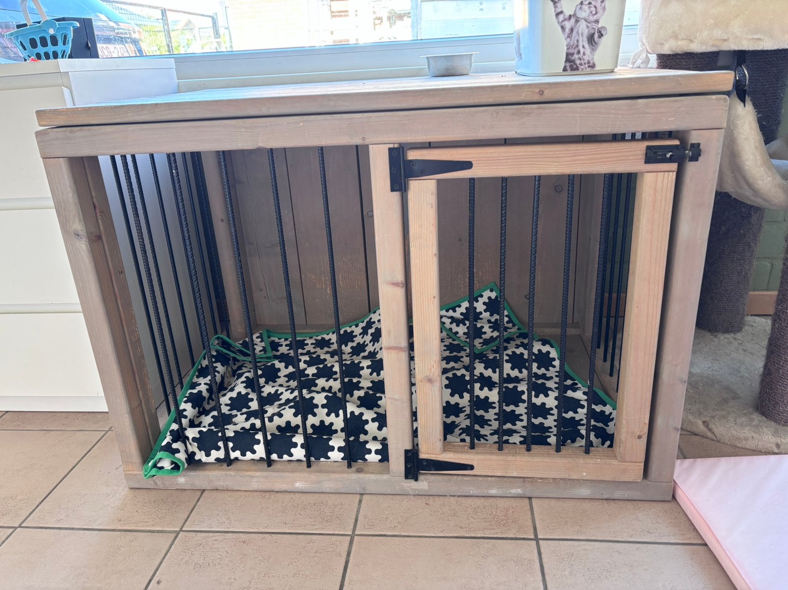 Houten hondenbench, Dieren en Toebehoren, Ophalen, Gebruikt, Hondenhok