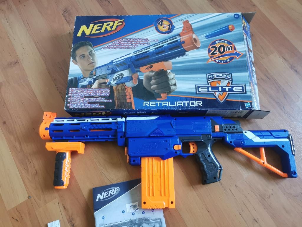 Nerf Pistolet Mitraillette « RETALIATOR ELITE» Complet, Enlèvement