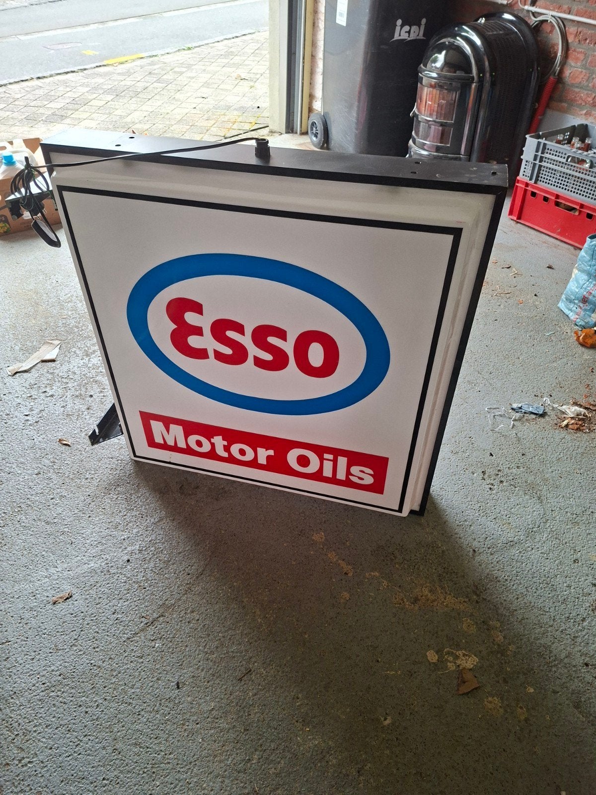 Esso Oil verlicht bord, Verzamelen, Merken en Reclamevoorwerpen, Ophalen