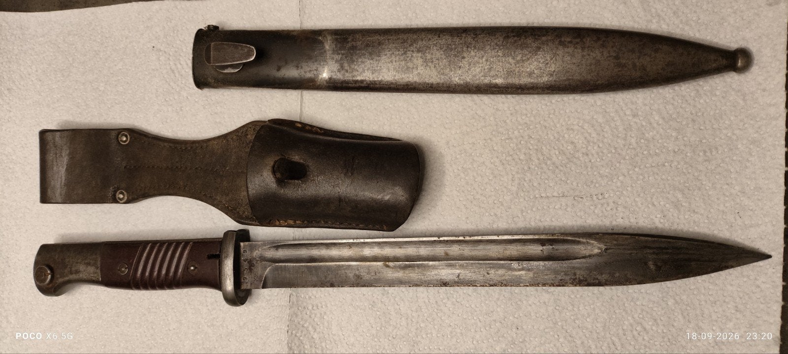 Baïonnette allemande K98 de 1944 avec fourreau et grenouille, Enlèvement ou Envoi