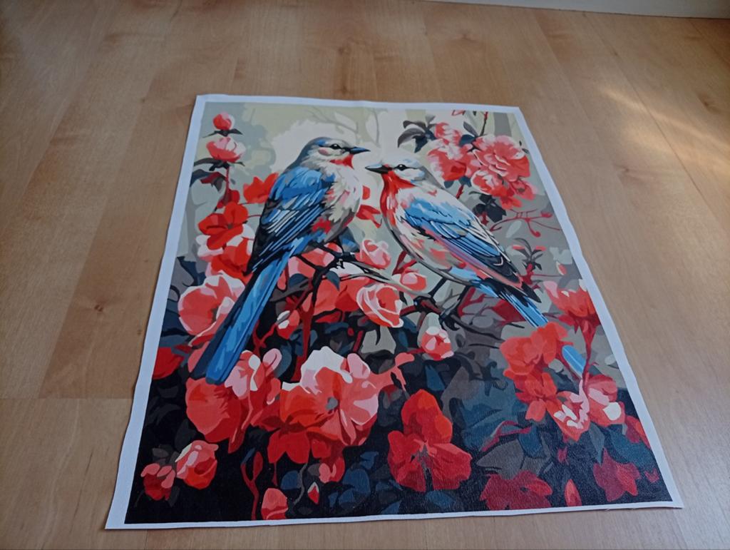 Geschilderde canvas poster vogels, Huis en Inrichting, Minder dan 50 cm, Nieuw, Ophalen of Verzenden, Schilderij